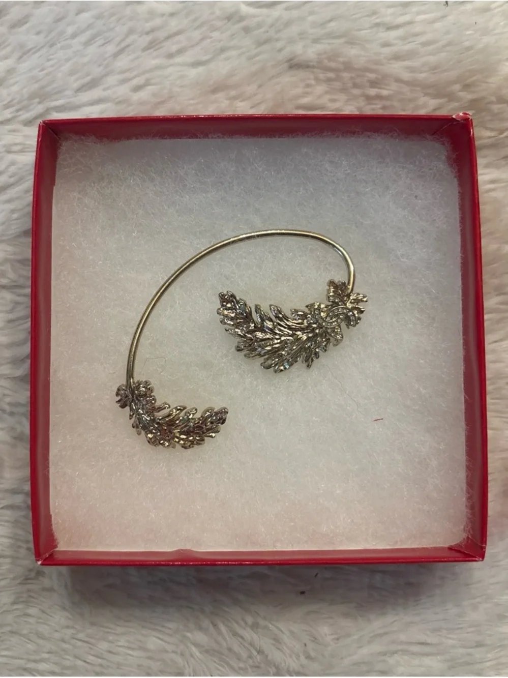 CHANEL Gold Leaf Ear Cuff Pair with Signature CC Motif